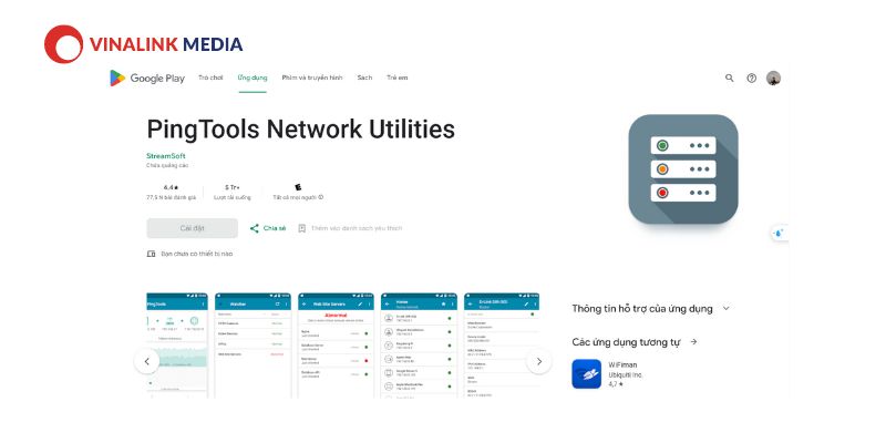 Ứng dụng PingTools Network Utilities